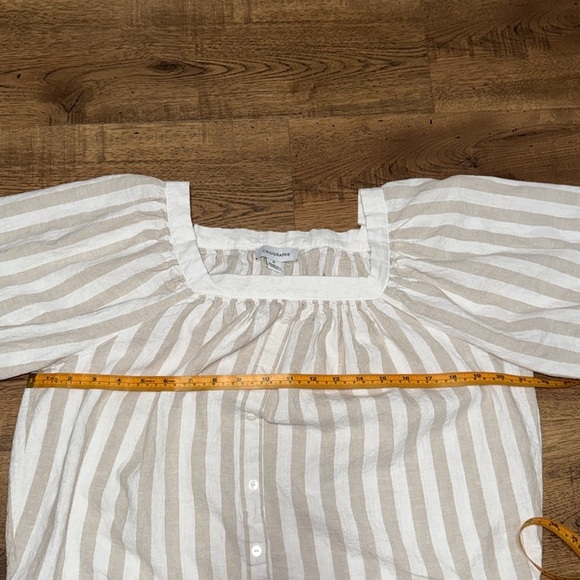 KALLIGRAPHIE Striped Top in Beige and White - Picture 2 of 6